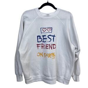 BEST FRIEND ON EARTH RAGLAN SWEATSHIRT — EST. LARGE